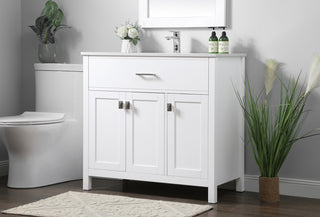 36 Inch SIngle Bathroom Vanity In White