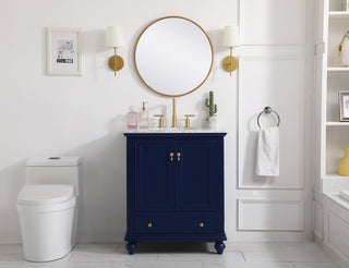 30 inch Single bathroom vanity in blue