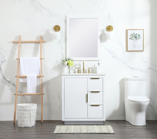 30 inch Single bathroom vanity in white