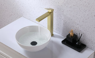 Jakob Single Hole Single Handle Bathroom Faucet in Brushed Gold