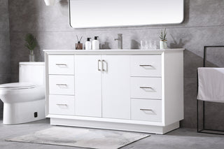 60 Inch SIngle Bathroom Vanity In White