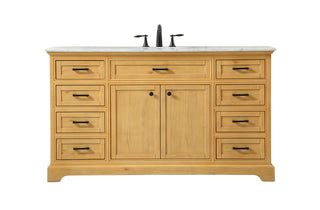 60 inch Single bathroom vanity in natural wood