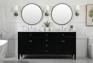 72 inch double bathroom vanity in black