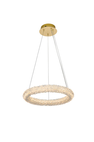 Bowen 18 inch Adjustable LED Chandelier in Satin Gold