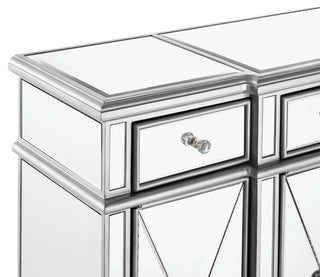 3 Drawer 4 Door Cabinet 48 .In. X 14 In. X 36 In. in silver Clear