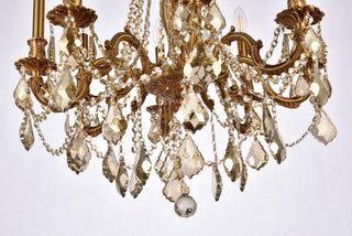 Rosalia 8 light French Gold Chandelier Golden Teak (Smoky) Royal Cut Crystal