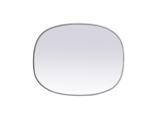 Metal Frame Oval Mirror 24x30 Inch in Silver