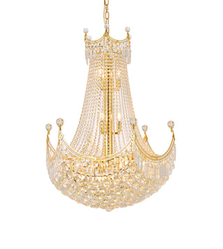 Corona 24 light Gold Chandelier Clear Royal Cut Crystal