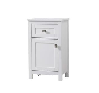 18 Inch Wide Bathroom Storage Freedstanding Cabinet In White