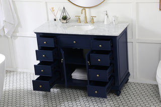 48 inch Single bathroom vanity in blue