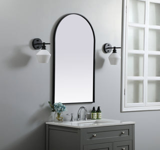 Metal Frame Arch Mirror 24x40 Inch in Black