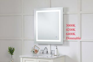 Helios 27in x 30in Hardwired LED mirror with touch sensor and color changing temperature 3000K/4200K/6400K