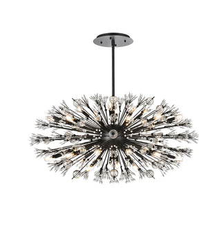 Vera 48 inch crystal starburst oval pendant in black