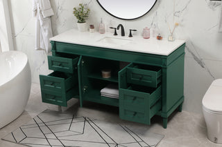 60 inch double bathroom vanity in green