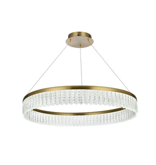 Rune 32 inch Adjustable LED chandelier in Satin Gold