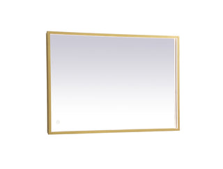 Pier 24x36 inch LED mirror with adjustable color temperature 3000K/4200K/6400K in brass