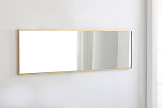 Metal frame Rectangle Mirror 18 inch Brass