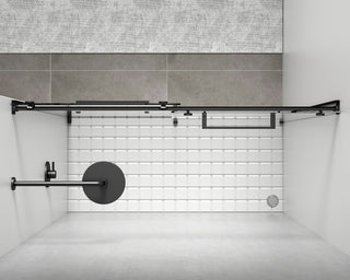 Semi-frameless shower door 60 x 76 Matte Black