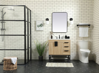 32 inch Single bathroom vanity in mango wood with backsplash