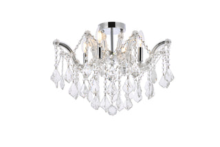 Maria Theresa 4 light Chrome Flush Mount Clear Royal Cut Crystal