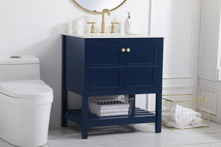 30 inch Single Bathroom Vanity in Blue
