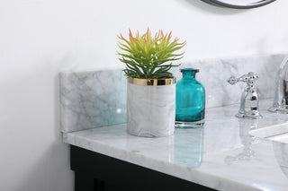36 inch Single bathroom vanity in black with backsplash