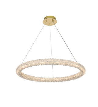 Bowen 32 inch Adjustable LED Chandelier in Satin Gold