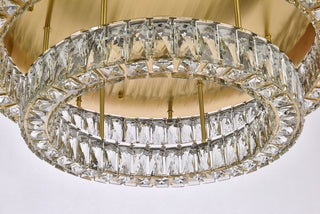 Monroe 30 inch LED double flush mount in gold