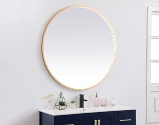 Pier 45 inch LED mirror with adjustable color temperature 3000K/4200K/6400K in brass