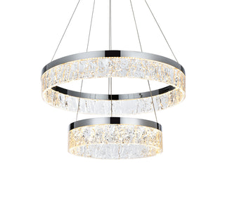 Linden 22 inch Adjustable LED chandelier in Chrome