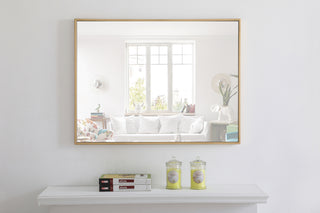 Metal frame Rectangle Mirror 24 inch Brass finish