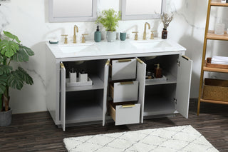 60 inch double bathroom vanity in grey