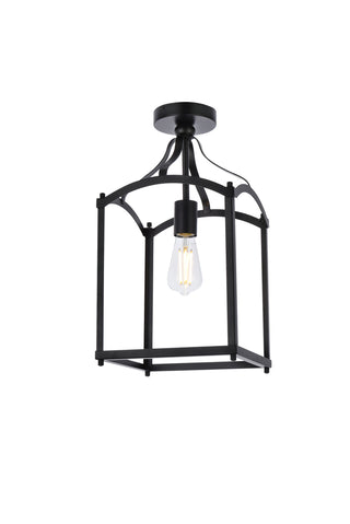 Janet 1 light flush mount in black