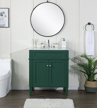 30 inch Single bathroom vanity in green