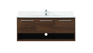 48 inch Single bathroom vanity in walnut with backsplash