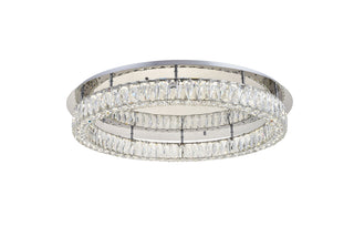 Monroe LED light Chrome Flush Mount Clear Royal Cut Crystal