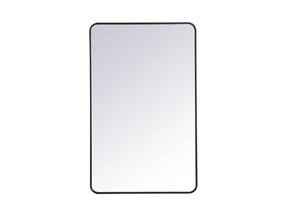 Soft corner metal rectangular mirror 30x48 inch in Black