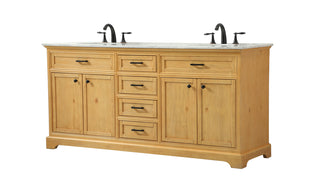 72 inch double bathroom vanity in natural wood