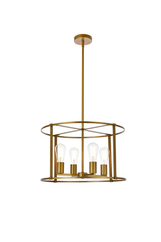 Agnys 4 lights pendant in brass