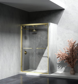 Semi-frameless shower door 48 x 76 Brushed Gold