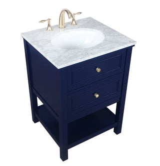 24 inch Single bathroom vanity in Blue