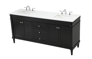 72 inch double bathroom vanity in black