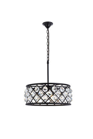 Madison 5 light Matte Black Chandelier Clear Royal Cut Crystal