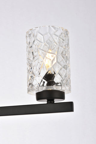 Cassie 5 lights bath sconce in black with clear shade