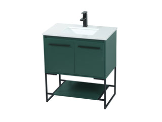 30 inch Single bathroom vanity in green