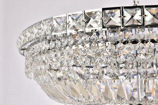 Tranquil 12 light Chrome Flush Mount Clear Royal Cut Crystal