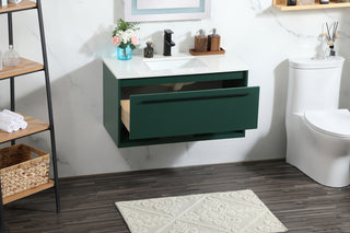 36 inch Single bathroom vanity in green