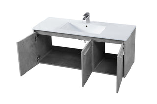 48 inch  Single Bathroom Floating Vanity in Concrete Grey