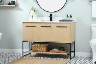 48 inch Single bathroom vanity in maple with backsplash