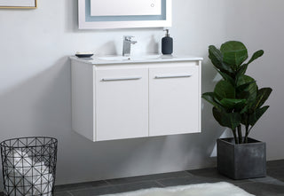 30 inch  Single Bathroom Floating Vanity in White